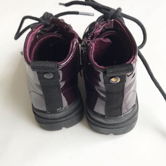 ZARA plum patent combat boots VGUC size 22(6.5) - Picture 5 of 6